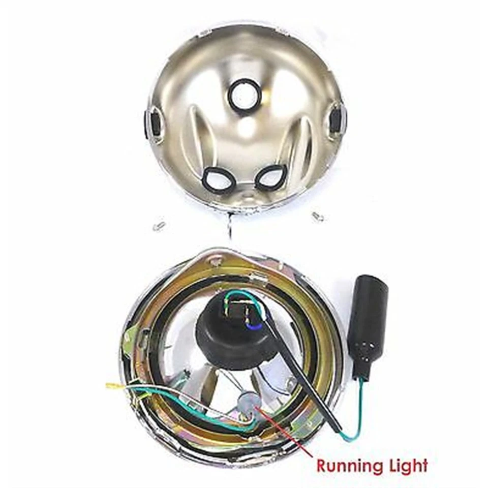 7" Complete Headlight 12 Volt Side Mount - Chrome for Yamaha  584-84310-60-00 — 第 2/4 张图片