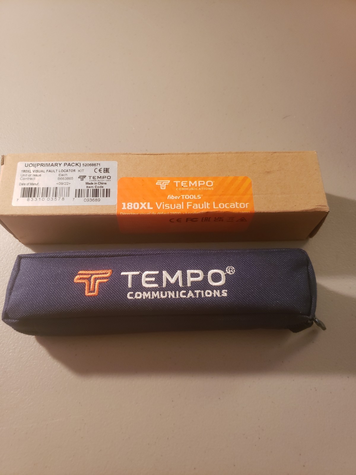 Tempo 180XL Visual Fault Locator Kit 650nm 10mW 10km LC SC FC ST 52088671