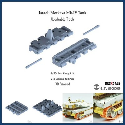 ET Model 1/35 Israeli Merkava Mk.IV Workable Tracks (3D Printed) for Meng Kit