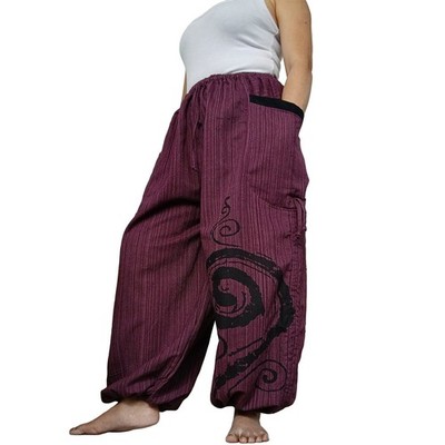 Lila Baggy Haremshose Boho Hippie Yoga Ali Baba Palazzo Hose Herren Damen