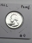 1962 Proof Choice Cameo Washington 90% Silver Quarter