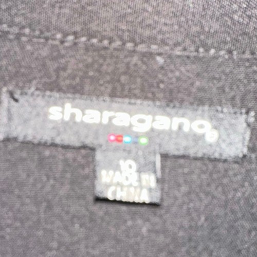 Sharagano Black Zippered Belted Black Dress - Picture 4 of 6