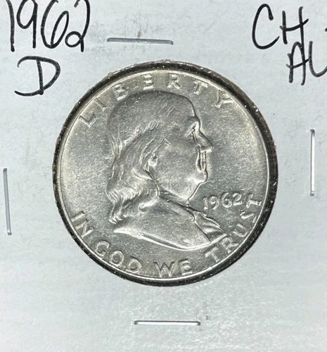 1962-D FRANKLIN SILVER HALF DOLLAR  ~ CH AU ~ NICE COIN ~ 90% SILVER