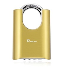 Outdoor Combination Lock, 4 Digit Heavy Duty Padlock Metal, Weatherproof Allo...