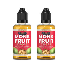 LOT OF 2 Monk Fruit Extract, Zero Calories, Liquid Sweetener, 1.7Oz Exp: 1/27