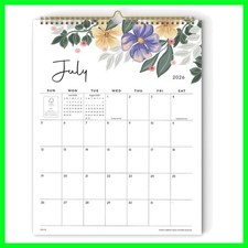 Stylish 18- Wall Calendar 2027-2028 with Floral Patterns and Easy Hanging