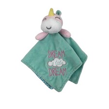 BABY STARTERS Unicorn Lovey Security Blanket Teal Pink Dream a Little Dream