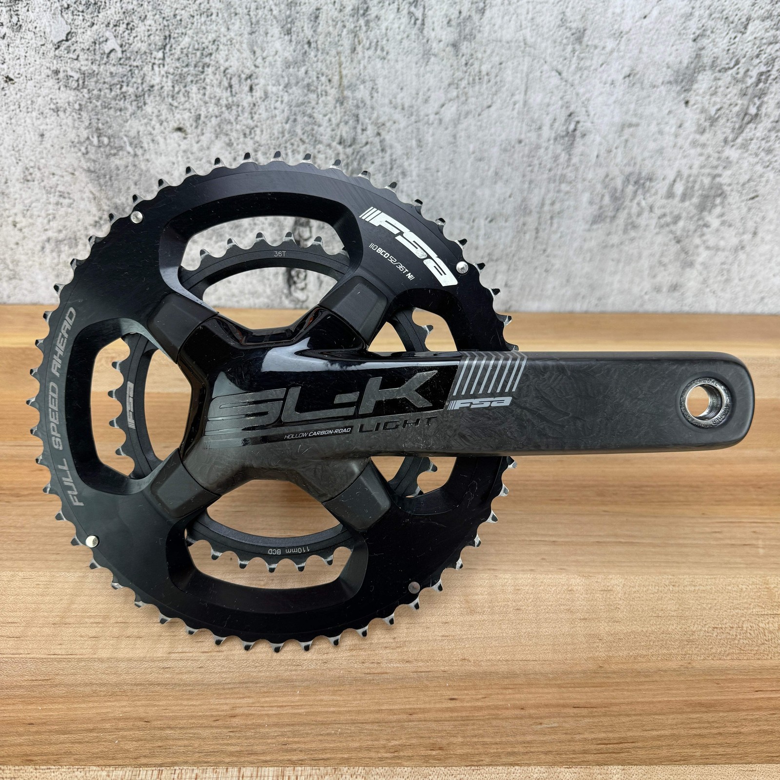 Low Mile! FSA SL-K Light Carbon 4-Bolt 172.5mm 52/36t Crankset 30mm Spindle 641g