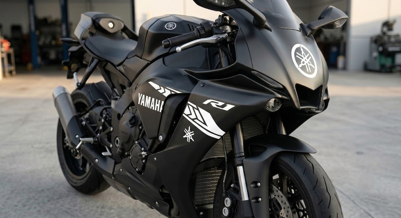 Adesivi Riflettenti Bianco Yamaha Kit Decal Sticker Moto Casco Tmax R1 R6 MT foto 3