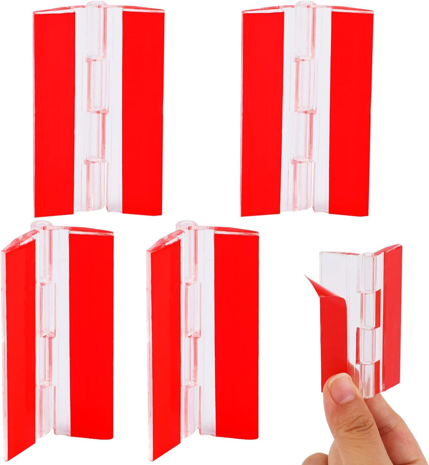 4Pcs Clear Self Adhesive Plastic Hinges Acrylic Folding Hinges for Craft Cabinet