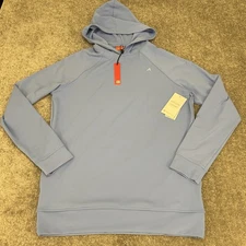 Redvanly Hoodie Mens Small Blue Larkin StretchKnit Golf Pullover NEW $135