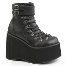 Saldi KERA-21 sexy donna stivaletto plateau allacciato davanti nero opaco 41