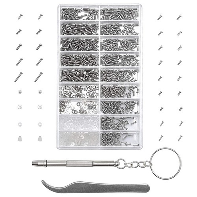 #ad 1000 Pcs Stainless Steel Micro Screws Nuts Washers Eyeglass Sunglass Repair Set $17.99