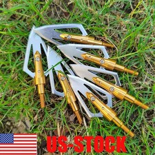 Archery 2 Blade Arrowheads Hunting Broadheads Screw-in Arrow Tips Bow Shooting