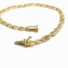 CLASSIC FLAT MARINER LINK BRACELET SOLID 14K 6.7grams YELLOW GOLD 7.5 INCHES