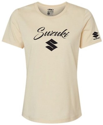 Factory Effex Suzuki Script Womens Relaxed T-Shirt Motorcycle Street Bike