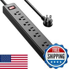 Yintar 6ft Power Strip Surge Protector 6 AC Outlets 3 USB-A USB-C Black