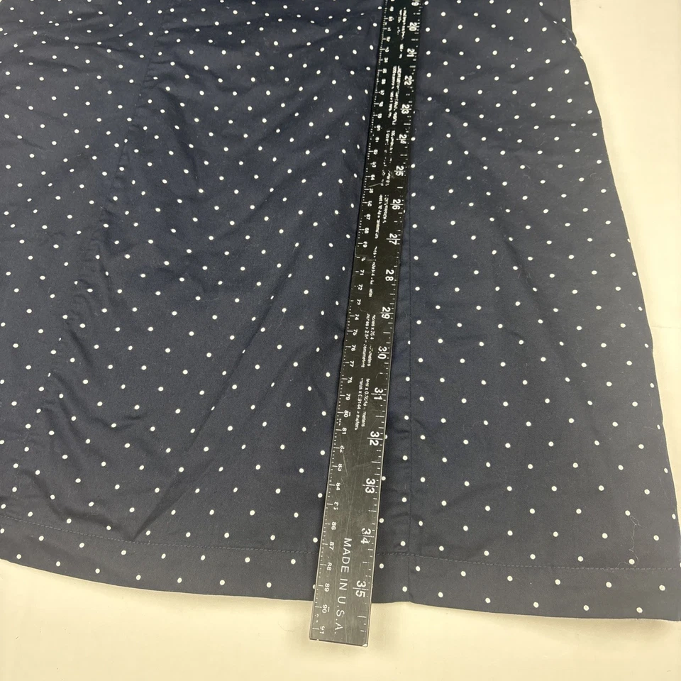 Vestido mediano para mujer Merona azul marino blanco a lunares sin mangas mini ajustado Foto 3 de 4