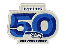 Seattle Seahawks 50th Anniversary Embroidered Iron / Sew-On Patch