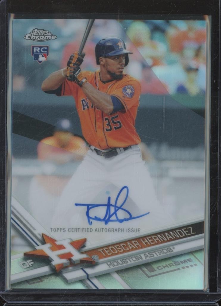 2017 Topps Chrome TEOSCAR HERNANDEZ RC Rookie Auto Refractor /499 Astros BR1
