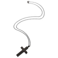 Black Cross Stainless Steel Urn Necklace Cremation Pendant Memorial Keepsake