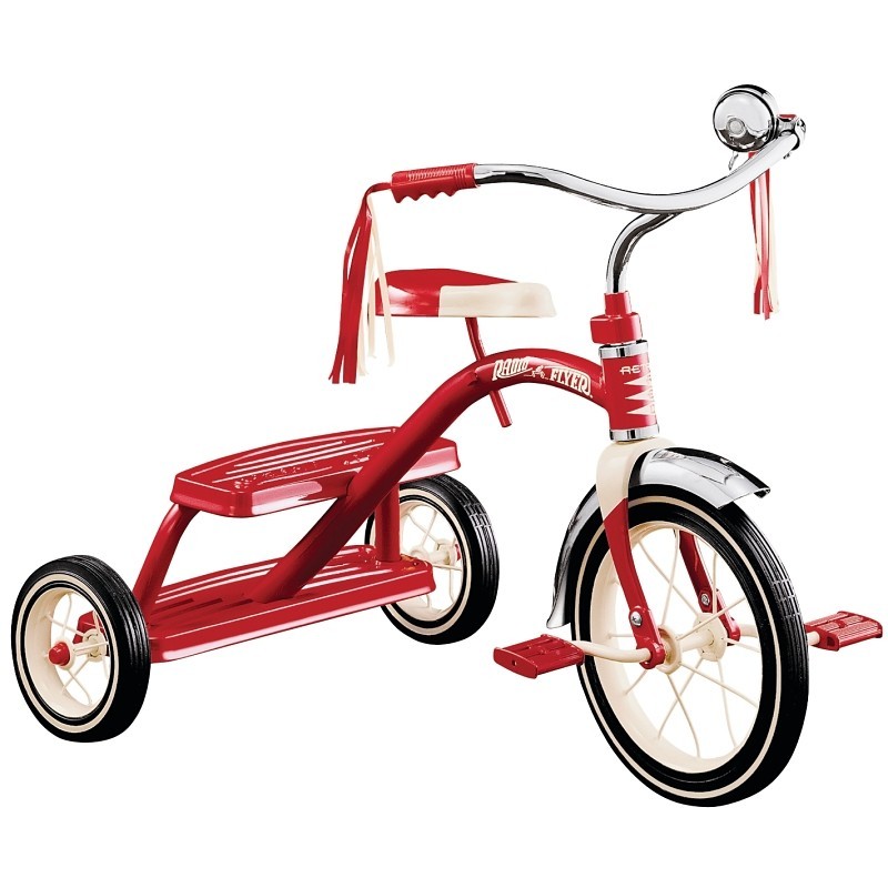 Radio Flyer 33 Series Dual Deck Tricycle, Red, 2-1/2 to 5 years, Steel Frame, 12