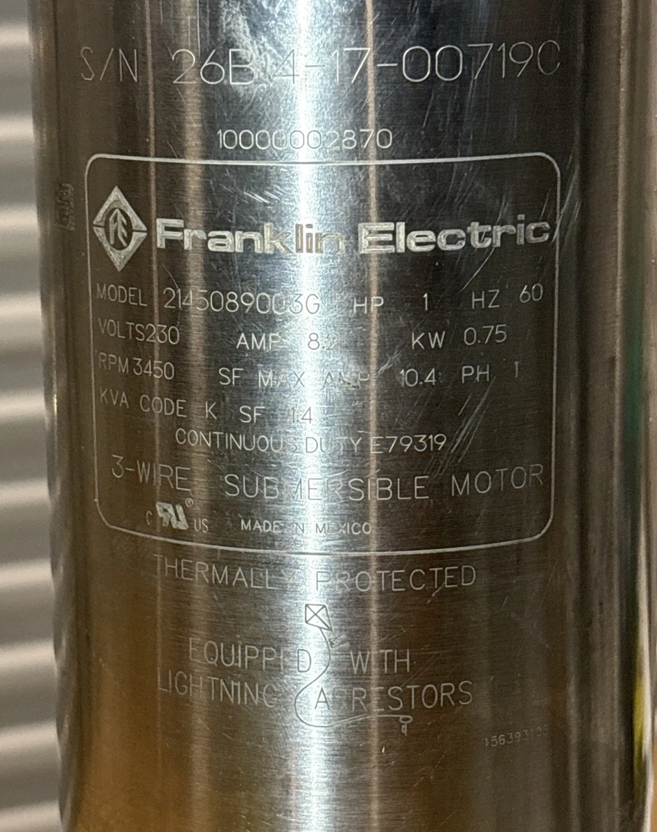2145089003G Franklin HP1 Submersible Water Well Motor 230V,3 Wire photo 4