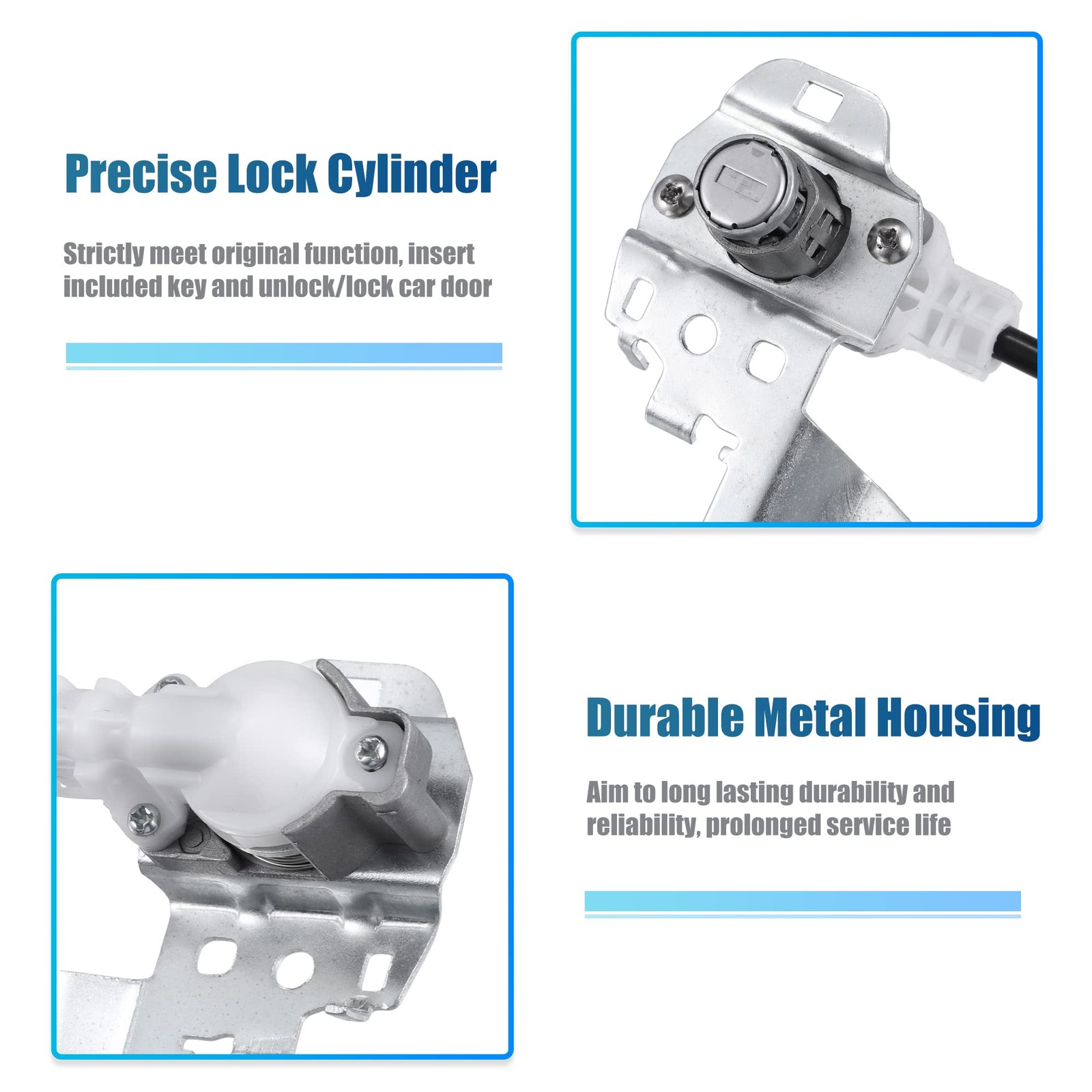 X AUTOHAUX 1 Set Front Left Side Door Lock Cylinder Cable with 2 Keys for Hon...