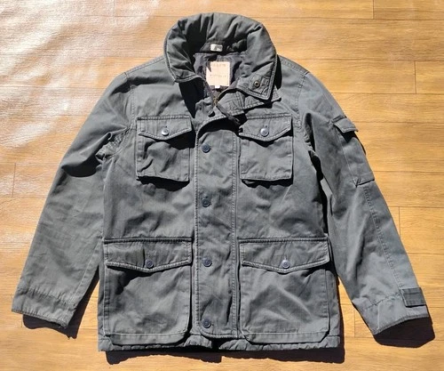 2011 J Crew Blue  Distressed Military Field Jacket Utility Coat Mens M - product listing photo
