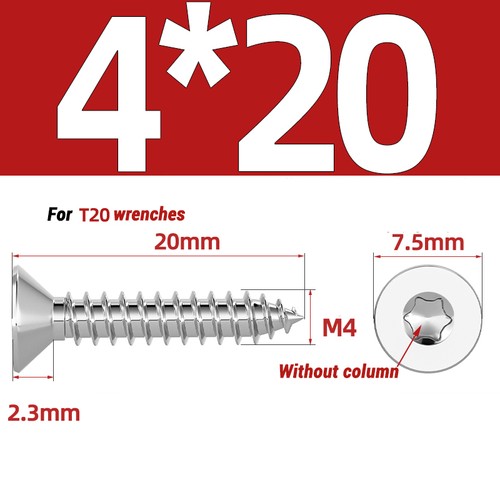 2mm 2.3mm 2.6mm 3mm ~ 6mm Torx Countersunk Fully Threaded Chipboard Wood Screws - Picture 73 of 100
