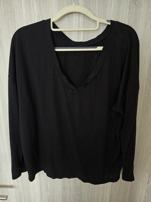 TCM Damen Langarmshirt V-Ausschnitt Schwarz Gr. 38 M