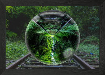 Zug Schienen Gerahmtes Wandbild Poster Leinwanddruck Bild