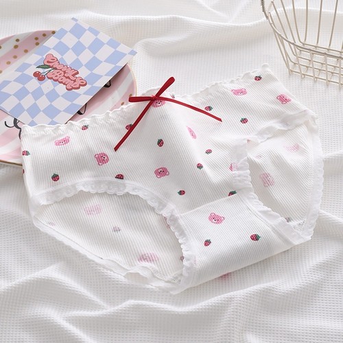 Delightful Cotton Underwear with Cartoon Bear for Women Triangle Style - Picture 7 of 15