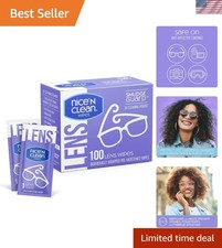 Lens Cleaning Wipes 100 Pack - Non-Scratching Citrus Fresh Wipes for All Lenses