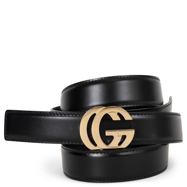 73022 Authentisch Gucci Schwarz Leder Ineinandergreifend G 24mm Gürtel 85