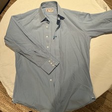 Turnbull  Asser Button Up Shirt 16-41 Blue White Striped England