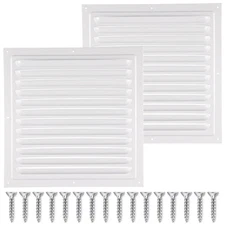2 Pack 10x10" White Aluminum Gable Vent with Screen Mesh for Attic Garage