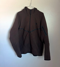 Men's Brown Full-Zip Fleece Jacket w/ Pockets Stand-Up Collar Size XL