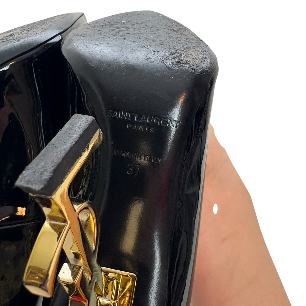 Saint Laurent Opyum YSL Heel Black Patent Pumps 37 US 7 thumbnail 10