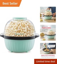 18-Cup Electric Hot Oil Popcorn Maker   Mint with Serving Bowl  Butter Tray
