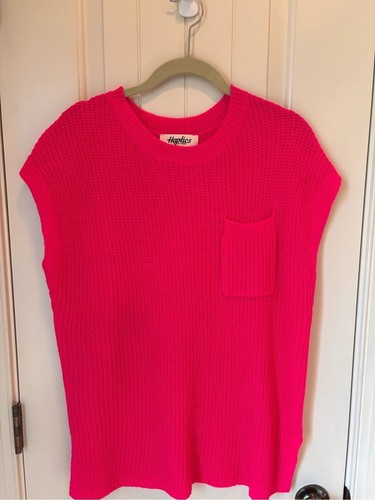 Haptics Hot Pink Sleeveless Knit Sweater Tank Neon women’s small
