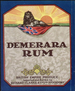 Richard Clarke & Co Ltd Demerara Rum Vintage Label 3.5x4.5"