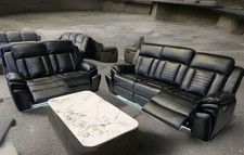 Sevilla 3+2 Leather Electric Recliner Sofa USB Type-C LED Cupholders Wireless