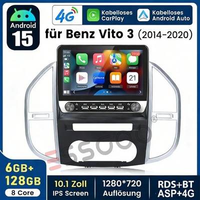 DAB+128G Carplay Für Benz Vito W447 Android15 Autoradio GPS Navi BT 4G WIFI SWC