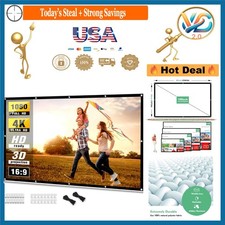 Foldable 100 Inch 4K Projector Screen Dual Sided Wrinkle-Free Indoor Outdoor