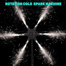 PAIDUN 6Heads Cold Spark Machine with Stand Remote Rotation Firework Effect