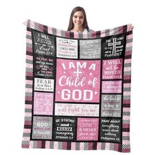 Christian Gifts for Women Blanket - I Am a Child of 60"x50" Christian - Pink