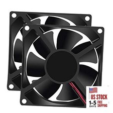 2Pcs 3.14in 0.98in 80mm x 80mm x 25mm DC Fan 8025 Brushless Cooling for PC 12V