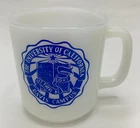 VTG Glasbake USA Milk Glass Coffee Mug Cup UC Davis University of California