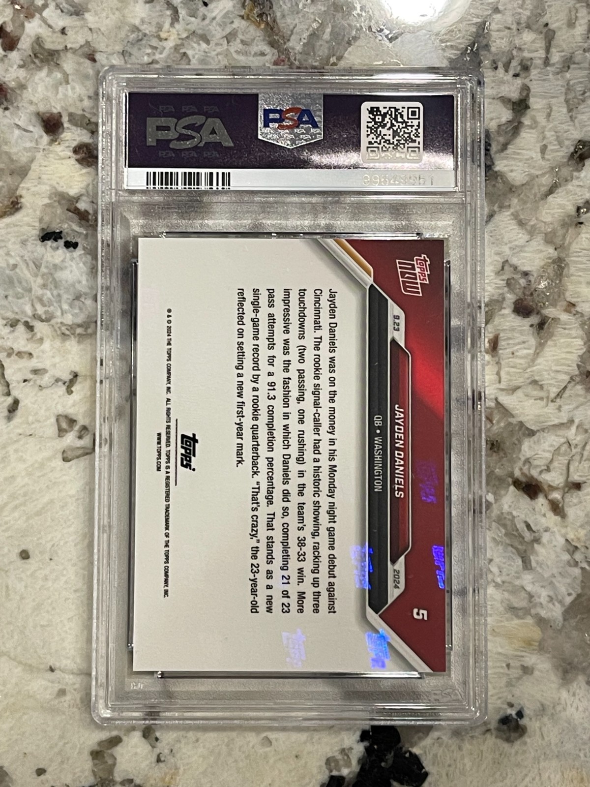 2024 Topps Now Jayden Daniels RC #5 PSA 9 *951 view 2